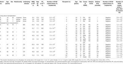 Donor-Derived Human Parvovirus B19 Infection in Kidney Transplantation